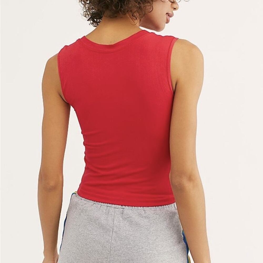 Intimately Free People Cropped Seamless Muscle Tank Red Size Medium/Large